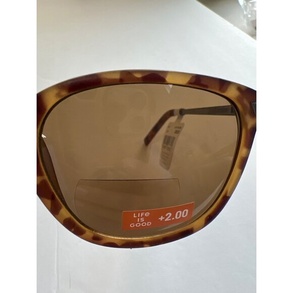Life is Good Nixie Oval Reading Glasses +2.00 UVA UVB Protection Tortoise NEW - Picture 2 of 5